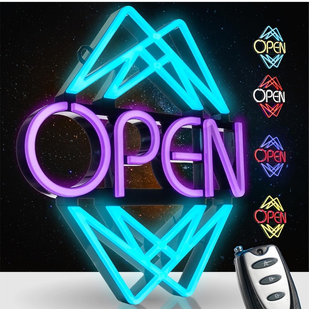Neon Open Sign with Remote